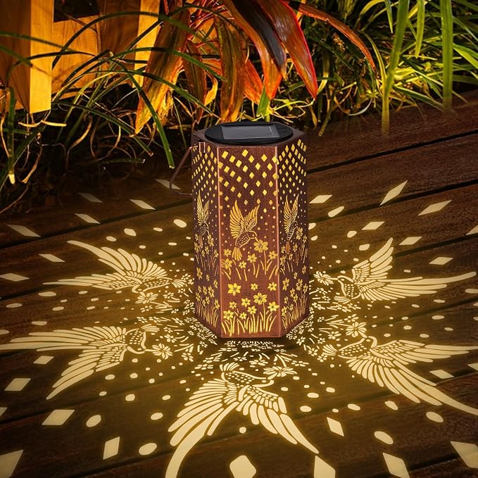 Eandisom Birthday Gifts for Women, 2 Pack Hummingbird Solar Lanterns