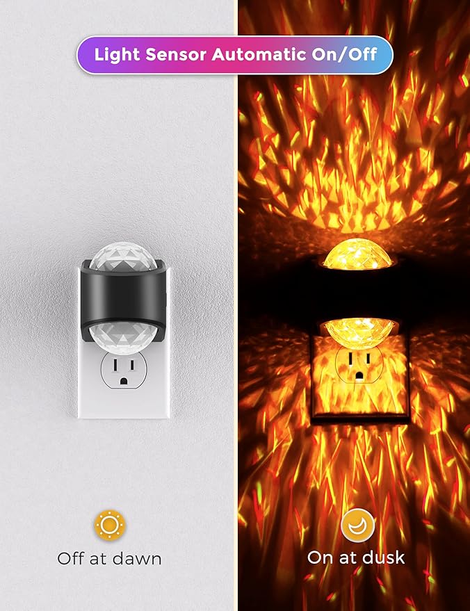 L LOHAS LED Night Light,Night Lights Plug into Wall,Projector Night Light with Dusk to Dawn Sensor,9 Color Changing, Star Projector Galaxy Nightlight for Kids Nursery Playroom Christmas Birthday Gifts