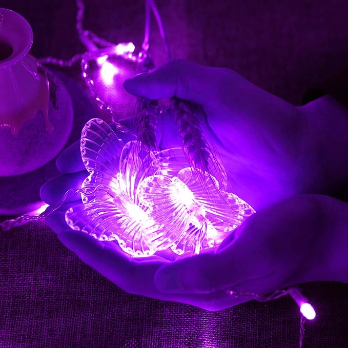 Butterfly Curtain Lights, 4.9ft 48 LED USB Window Fairy Lights 10 Butterflies 8 Modes Firefly Twinkle Timer String Lights with Remote for Room Bedroom Wall Ceiling Party Wedding Christmas