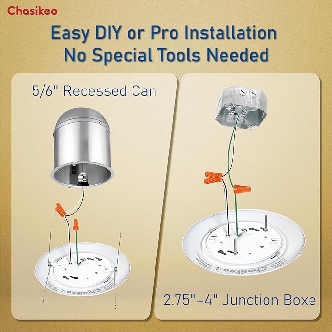 24 Pack 6 Inch LED Disk Lights, Dimmable Flush Mount Ceiling Disc Lights, 2700K/3000K/3500K/4000K/5000K 5CCT Selectable, 14.8W, 1150LM, UL/FCC/Energy Star, Installs with J-Box or Recessed Can
