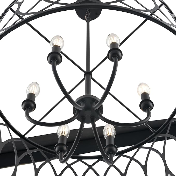 ML Lighting 42106-MB Arelyn 23" Wide 6-Light Pendant - Matte Black