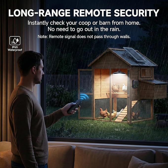 Solar Shed Lights Indoor Outdoor, 3200LM Motion Sensor Pendant Light Daytime Available with Remote & Button Control, IP65 Waterproof 4 Lighting Modes for Barn Garage Gazebo Chicken Coop Shop - 1 Pack