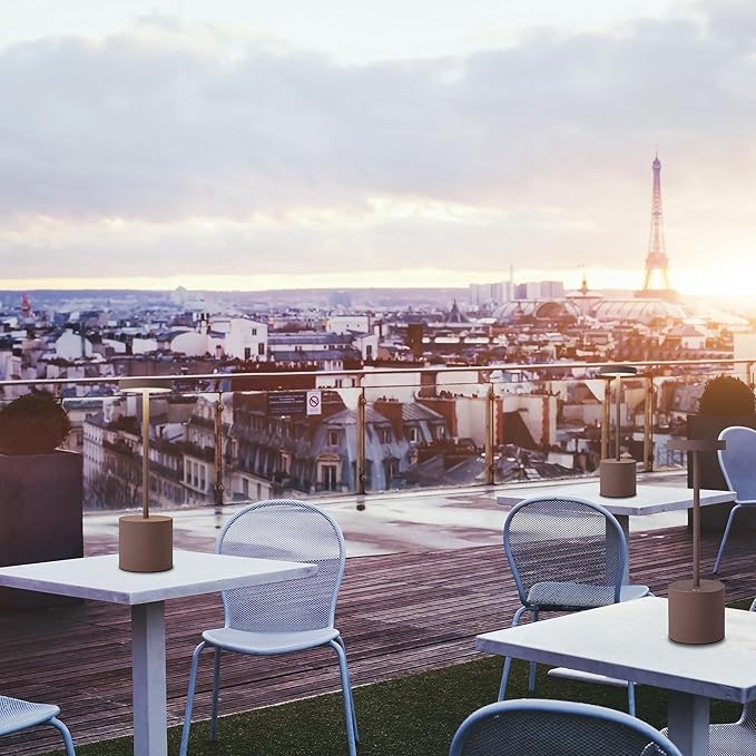 TBBGA LED Cordless Table Lamps Set of 2, 5000mAh Portable Rechargeable Battery Powered Lamp, 3 Color Stepless Dimming Table Lamps,Table Light for Restaurant/Cafe/Bedroom. (Rust)