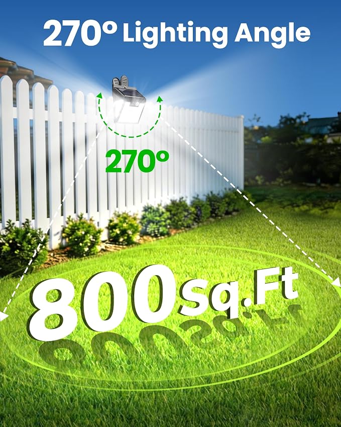 160LEDs Clip on Solar Lights Outdoor, Motion Sensor Outdoor Lights, Clip on Solar Fence Lights Outdoor, IP65 Waterproof Solar Lights for Deck Yard Garden Camping (4 Pack)