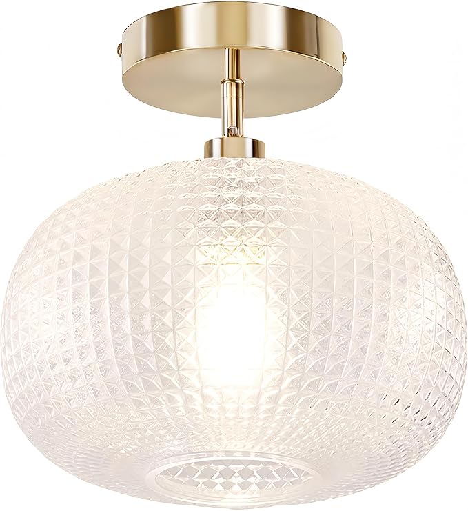 Semi Flush Mount Ceiling Light,Hallway Light Fixtures,Vintage Light Fixtures,Kitchen Lighting Fixtures Ceiling,Globe Glass Light Fixture,Closet Light Fixture,Hanging Light Fixture for Bedroom Porch