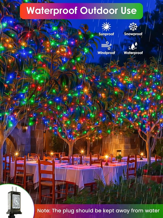 66Ft 200 LED RGB Color Changing 4th of July Fairy Lights Plug in, Waterproof String Lights with Remote for Outdoor Indoor, 24 Colors Twinkle Lights with Timer for Independence Day Patriotic Decoration