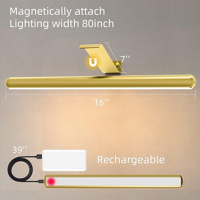 TINTINDOC Battery Operated Picture Light Painting Light with Remote, 16'' Wall Art Gallery Display Light,Full Metal Dimmable 300LM Wall Light for Picture Painting Dartboard Gallery Art