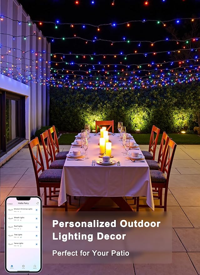 Minetom LED Color Changing Smart RGB Christmas Tree Lights, 264ft 800LED String Lights, 16 Milion Adjustable Colors Fairy Lights with Remote & Timer & Memory Function for Xmas Tree Holiday Party