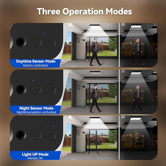 KINDEEP Rechargeable Motion Sensor Ceiling Light: Wireless Ceiling Light with Remote, 3 Color Temperatures Battery Operated Closet Light, Shower, Closet, Stairs, Hallway, Pantry, Black Shade, 1 Pack