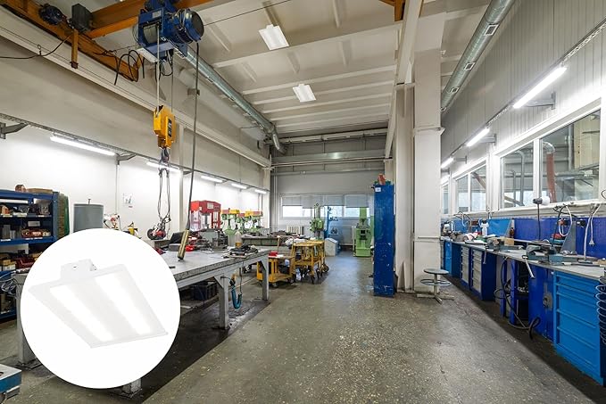 Lithonia Lighting I-Beam LED High Bay Light, Ceiling Lighting Fixture, Adjustable 12000/16000 Lumens, Selectable 4000K/5000K, LED Work Light, MVOLT 120-277V (IBE ALO21 MVOLT SWW9 80CRI DWH)