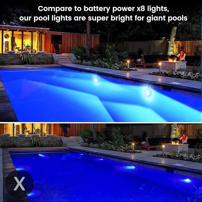 LyLmLe LED Pool Lights with APP Control, 20W RGB Dimmable Underwater Submersible Light with Magnets, 800lm, IP68 Waterproof Color Changing 12V Pool Lights for Inground Aboveground Pools, 26ft Cord