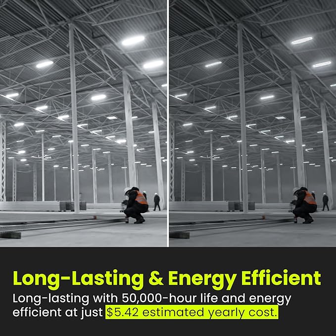 Feit Electric 4ft LED Dual Lamp Shop Light, 4500 Lumens, 4000K Cool White, Flush/Hanging Mount, Ideal for Garages & Workshops, 45W LED Garage & Workshop Lighting, 50,000 Hour Lifespan, SHOP/4X2/840/V1