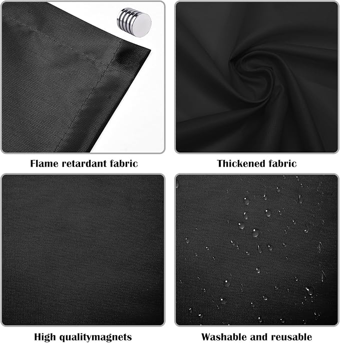 ANGSYLTH 8 Pcs Fluorescent Light Covers - 4 x 2 Feet Magnetic Light Filters for Ceiling Lights, Classroom, Office, Hospitals, Home (Black)