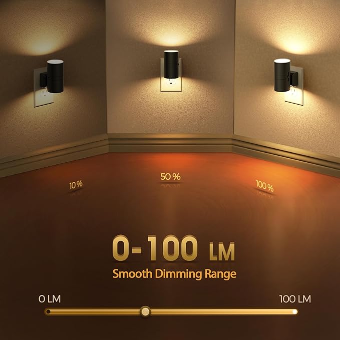 Briignite Night Lights Plug into Wall, 2 Pack 11-Color Changing Night Light with 1 Remote Control, 3000K+6000K+RGB LED Nightlight for Kids with Light Sensor, 0-100 LM Adjustable for Bedroom, Stairway