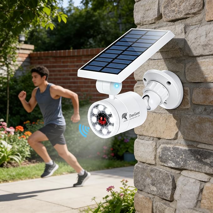Motion Sensor Outdoor Solar Lights Waterproof Aluminum alloy(Not plastic) Solar Spot Lights, Solar Motion Detector Lights for Outside Patio Porch Wall Driveway Garden, 100-Week FREE Refund/Replacement