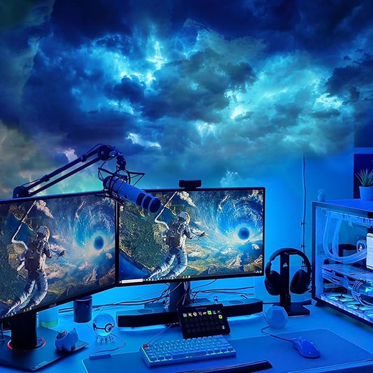 3D Thundercloud Ceiling Light, DIY Lightning Effects, RGB Color Changing, Music Sync, Smart APP Control, for Bedroom, Gaming Room, Home Theater, Kids Room, 50FT