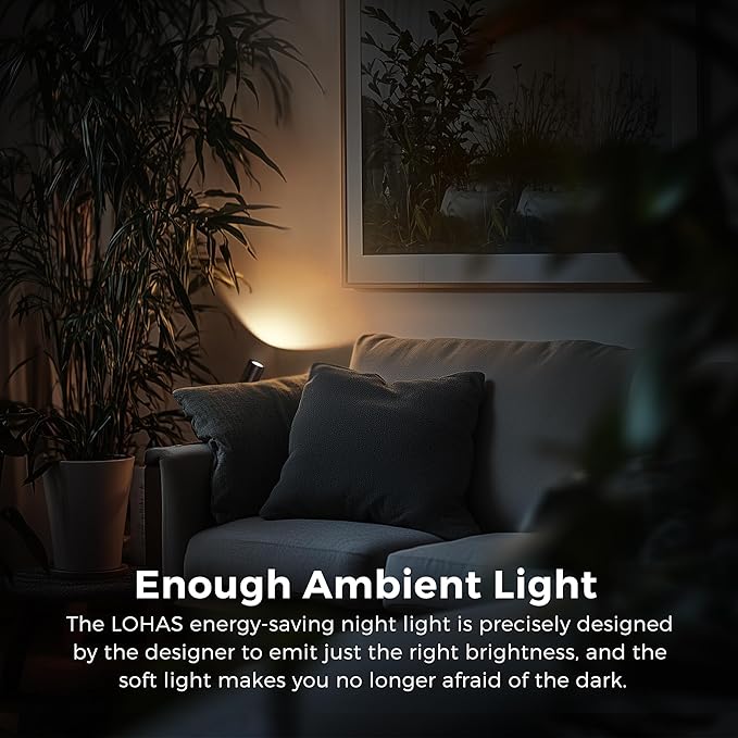 L LOHAS LED Night Lights Plug into Wall, [2-Pack] Rotatable Night Light with Dusk to Dawn Sensor, 0-100 LM Brightness Adjustable,Soft White 3000K Spot Light Nightlight for Bathroom Hallway Stairs