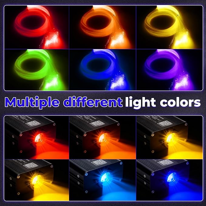 Headliner Star Light Kit, 600pcs Starlight Headliner Kit, 0.03in 9.8ft Fiber Optic Ceiling Lights, APP/RGBW Remote Control, for Home Theater, Car, Bedroom