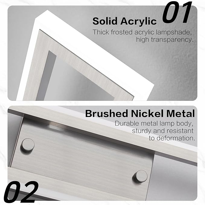 ZUZITO LED Vanity Light - Brushed Nickel Bathroom Light Fixture Dimmable - 32 Inch Modern Bathroom Lights Over Mirror 6000K