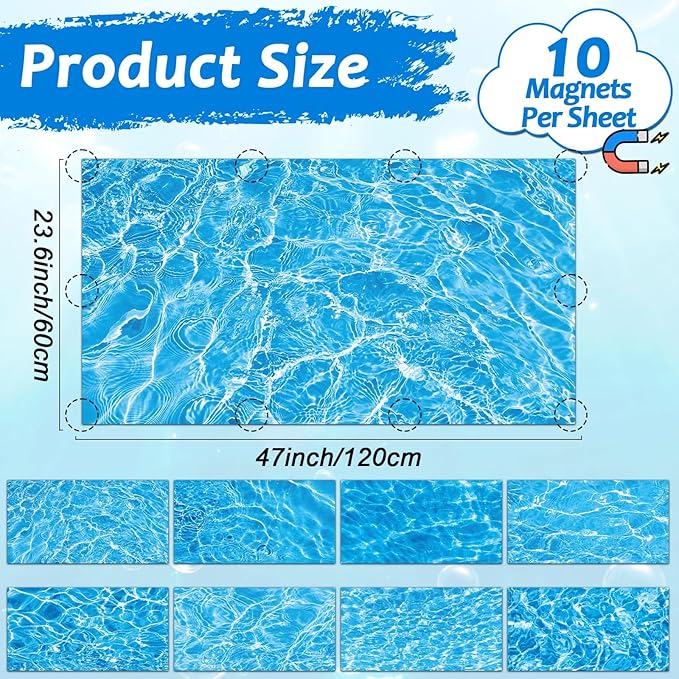 8 Pcs Fluorescent Light Covers with 80 Magnets Decorative for Classroom Ceiling Light 4 x 2 Feet Magnetic Light Covers Filter Easy Install for Office Hospitals & Home Drop Ceiling Supplies(Ripples )