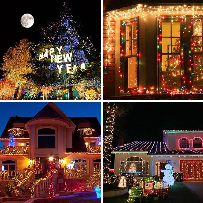 50ft Fairy Lights Plug in, Dimmable 25 Colors 14 Modes RGB+Warm White Color Changing String Lights,150LED Twinkle Lights with Remote, Christmas Fairy Lights for Indoor Outdoor Party Xmas Décor