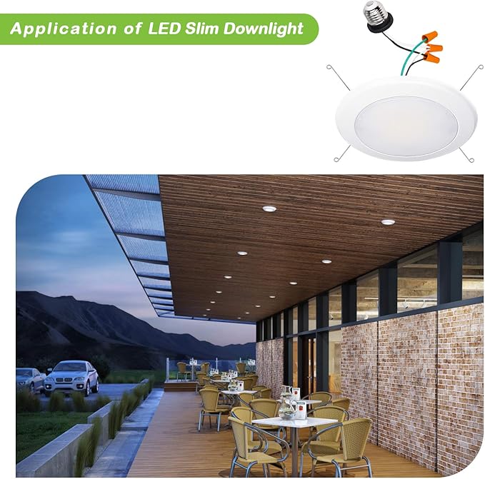 5/6 Inch Selectable CCT LED Disk Light Flush Mount, 3000K/4000K/5000K Adjustable, Dimmable Recessed Retrofit Ceiling Light, CRI90, 1050lm, 15W, Installs Into Junction Box or Recessed Can, 12 Pack