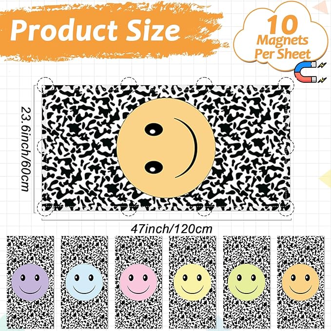 Wiooffen 6 Pcs Fluorescent Light Covers with 60 Magnets Decorative for Classroom Ceiling Lights 4 x 2 Feet Magnetic Light Cover Filter Easy Install for Office Hospital Home Ceiling Supplies (Pastel)