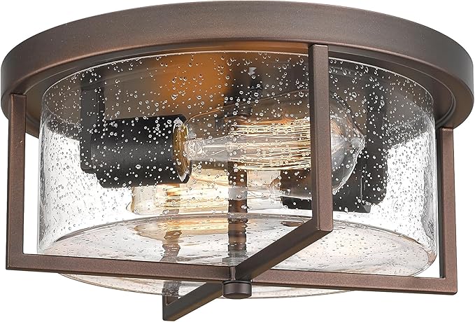 Flush Mount Ceiling Light, Kitchen Island Metal Ceiling Light Fixtures, Farmhouse Close to Ceiling Light, Bedroom Ceiling Lighting Fixture for Hallway, Kitchen, Entryway (Oil Rubbed Bronze, 5.5" H)