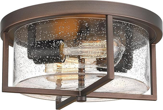 Flush Mount Ceiling Light, Kitchen Island Metal Ceiling Light Fixtures, Farmhouse Close to Ceiling Light, Bedroom Ceiling Lighting Fixture for Hallway, Kitchen, Entryway (Oil Rubbed Bronze, 5.5" H)