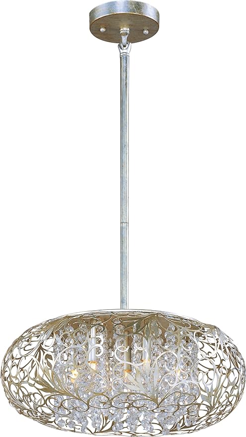 Maxim Arabesque-Seven Light Pendant in Crystal style-18 Inches Wide by 8 inches high-Golden Silver Finish-Beveled Crystal Glas