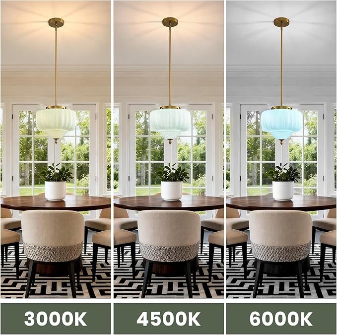 Blue Glass Pendant Light, 11.8 inch Pendant Light Fixture with Floral lampshade, Height Adjustable Brushed Gold Vintage Hanging Lamp for Dining Room Kitchen Island Bedroom Living Room Entryway