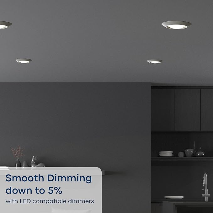 Sea Gull Lighting 14550S-15 Generation Lighting Traverse Lyte Round 6 in. 3000K, Canless Integrated LED Recessed Light, 925 Lumens, 90 CRI, T24 Complaint, Wet Rated in White Finish (1)
