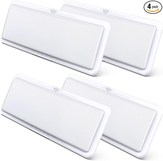 Leisure LED RV LED Ceiling Light Fixture 20" x 6.5" -1450 Lumen with Touch Dimmer Switch Interior Lighting for Car/RV/Trailer/Camper/Boat DC 12V Natural White 4000-4500K (4-PACK)