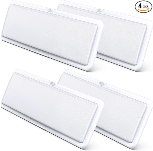 Leisure LED RV LED Ceiling Light Fixture 20" x 6.5" -1450 Lumen with Touch Dimmer Switch Interior Lighting for Car/RV/Trailer/Camper/Boat DC 12V Natural White 4000-4500K (4-PACK)