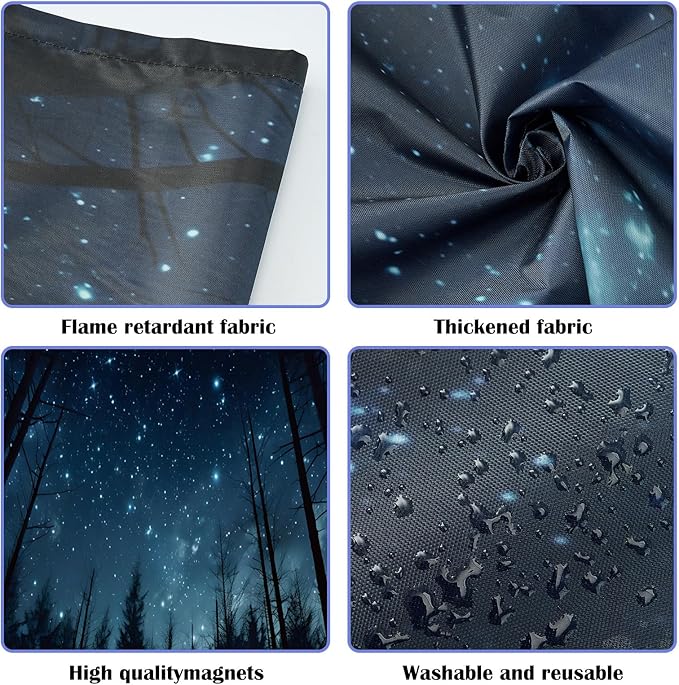 ANGSYLTH 2 x 2 Feet Fluorescent Light Covers - 4 Pcs Covers for Ceiling Lights, Magnetic Light Filters for Classroom, Office, Hospitals, Home (Forests & Starry Sky)
