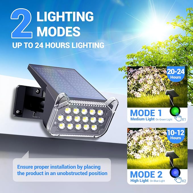 Solar Spot Lights Outdoor Waterproof IP65, 6 Pack Solar Lights Outdoor Larger LEDs 2 Lighting Modes, 2 in 1 Solar Powered Landscape Spotlights for Outside Yard Wall Pathway, Warm White