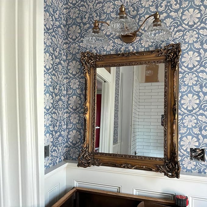 XIEDUN Vintage Bathroom Vanity Light Fixture 3 Lights Vanity Lighting Matte Antique Brass Vanity Light for Bathroom