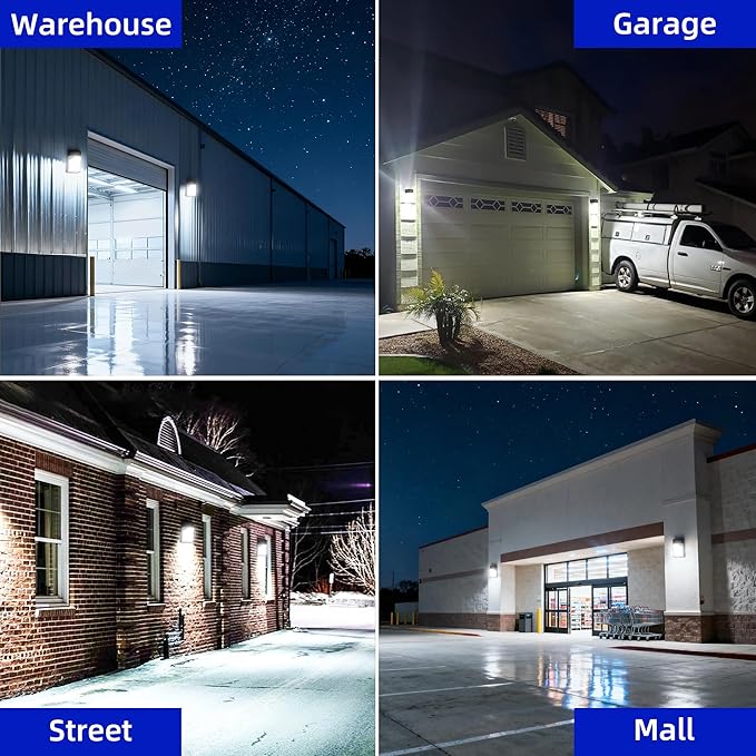hykolity 30W LED Wall Pack Light with Photocell, 3450LM 5000K Daylight Dusk to Dawn 120V Outdoor Wall Mount Light, 150-250W MH/HPS Replacement, Waterproof Security Lighting - 4 Pack