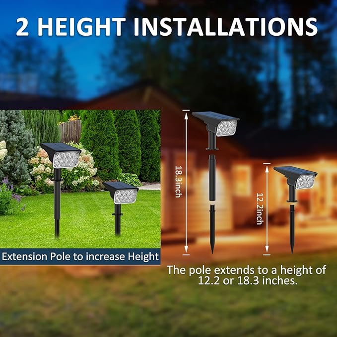 T-SUNUS Solar Spotlights Outdoor Waterproof IP65, 10 LED RGB Color Changing Landscape Lights, 7 Modes with Auto On/Off, Solar Uplights for Garden Yard Pathway Patio Christmas Halloween Decor, 6 Pack
