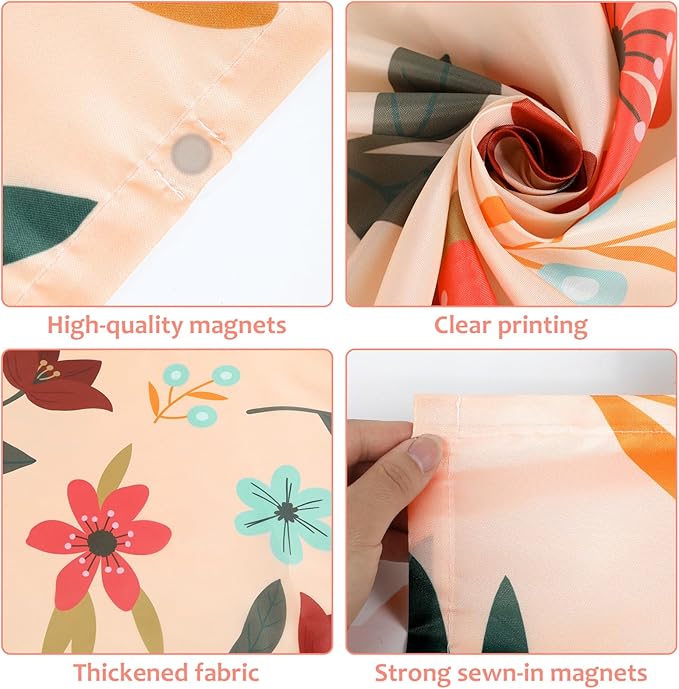 QOUBAI 6PCS Fluorescent Light Covers, 4x2 Feet Magnetic Light Cover Fluorescent Lights Shade Panel Positive Inspirational Ceiling Lights Filters for Office Classroom Home Drop Ceiling Floral
