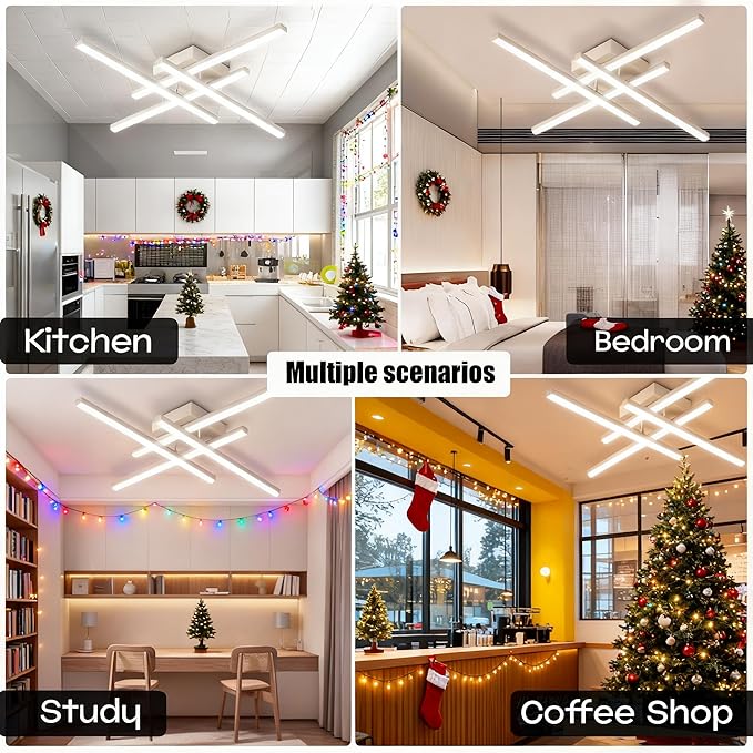 21W Modern LED Ceiling Light Fixture, 27.5Inch Flush Mount Ceiling Light for Bedroom ‎Kitchen Living Room Bathroom Garage Farmhouse Dining Hallway White 6500k Cold Light