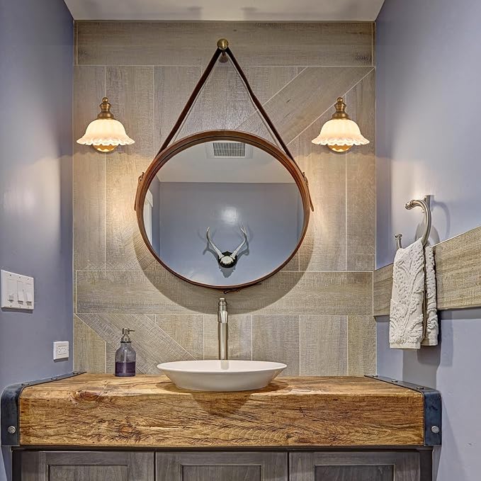 XIEDUN Vanity Light Brass Wall Sconces Vintage Bathroom Sconces