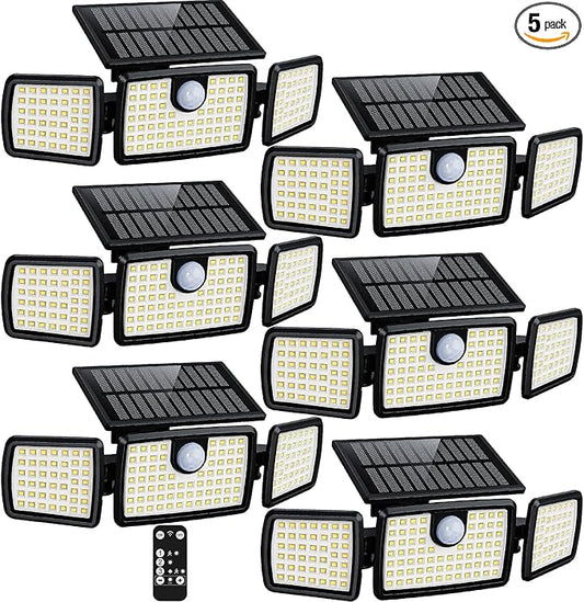 MIHANI Solar Lights Outdoor, Quick Charge Solar Motion Deck Lights Outdoor for Deck with High Brightness, Larger Built-in Tempered Glass Panel, Sensitive PIR Motion Inductor (Remote 6 Pack)