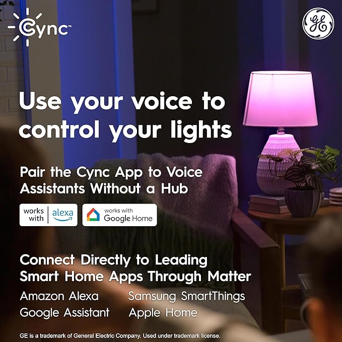 GE Cync Reveal HD+ Smart LED Wafer Downlight, Color Changing LED Light, Works with Alexa and Google Home, Matter Compatible, No Recessed Lighting Housing Required, Ceiling Lights, 6 Inch (3 Pack)