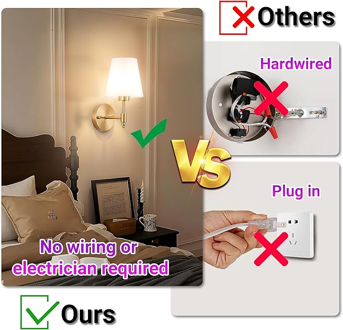 YHCDLAMP Battery Operated Wall Sconces Set of Two, Rechargeable Wireless Wall Lights with 10000mAh RGB Dimmable Detachable Bulb, Battery Sconces Wall Decor with Remote for Bedroom Living Room Hallway
