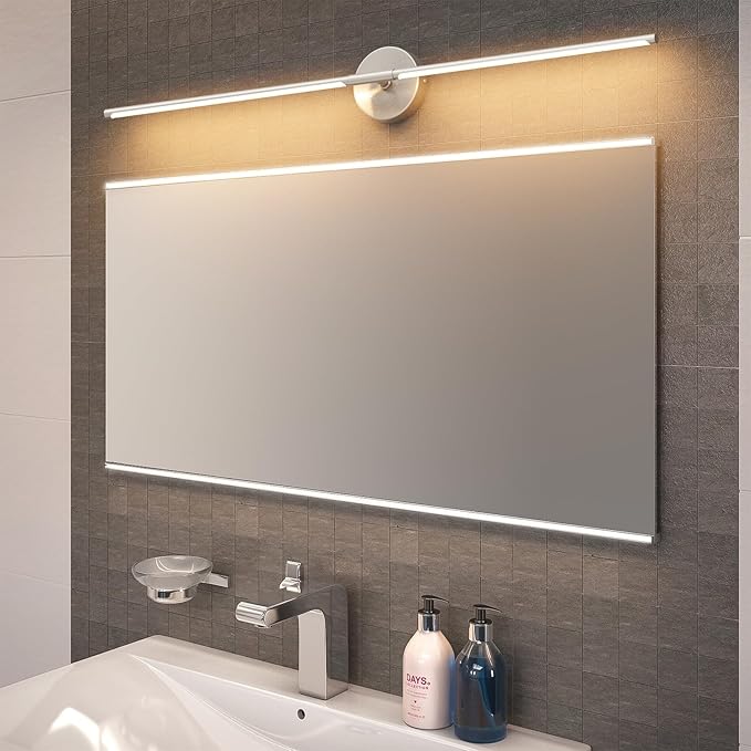 40In Nickel Wall Sconces Set of Two 3000K Hardwired Bathroom Sconce 360° Rotate Modern Vanity Light Bar for Living Room Bedroom Bathroom
