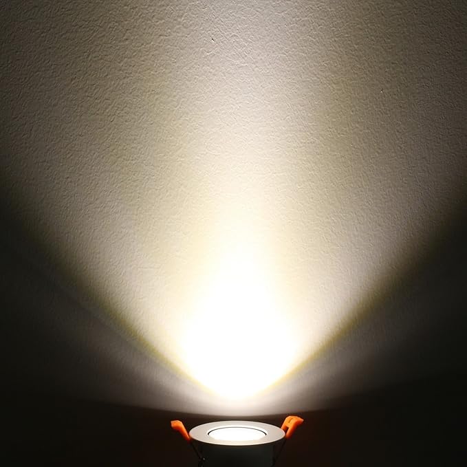 LightingWill 2inch LED Dimmable Downlight, 3W COB Recessed Ceiling Light, Natural White 4000K-4500K, CRI80, 25W 220LM Halogen Bulbs Equivalent, White (10 Pack)