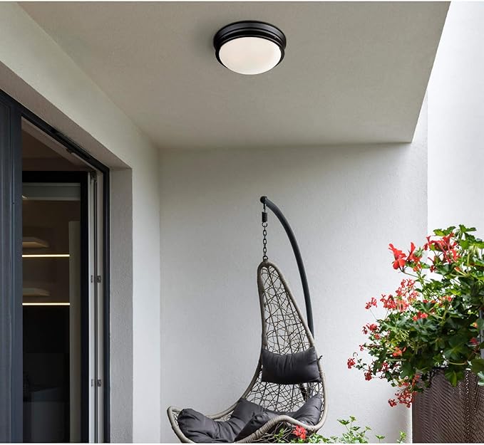 Westinghouse 6370600 Meadowbrook 13-Inch, Two-Light Indoor Flush Mount Light Fixture, Oil Rubbed Bronze Finish and Frosted Glass