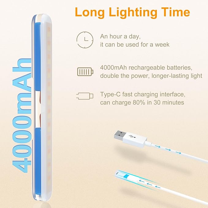 Benreom Wireless Vanity Lights for Mirror, Rechargeable Battery Operated Stick on Lamp, Adjustable Color Brightness & Angle Makeup Light, Cordless Magnetic LED Bar Renter Friendly Lighting Decor Gift
