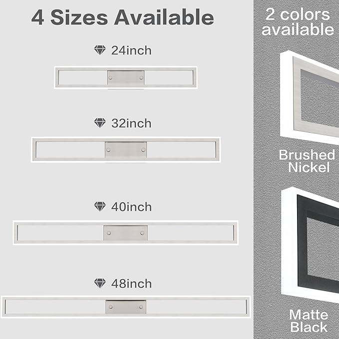 ZUZITO LED Vanity Light - Brushed Nickel Bathroom Light Fixture Dimmable - 32 Inch Modern Bathroom Lights Over Mirror 6000K